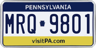 PA license plate MRQ9801
