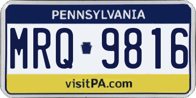 PA license plate MRQ9816