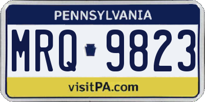 PA license plate MRQ9823