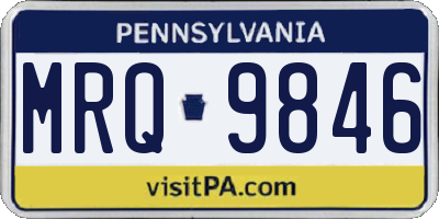 PA license plate MRQ9846