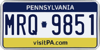 PA license plate MRQ9851