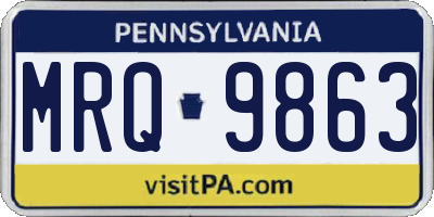 PA license plate MRQ9863