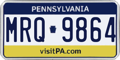 PA license plate MRQ9864