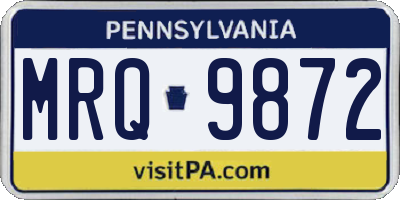 PA license plate MRQ9872