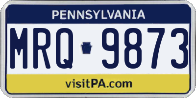 PA license plate MRQ9873