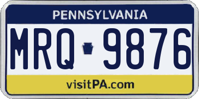 PA license plate MRQ9876