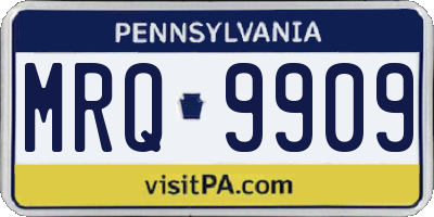 PA license plate MRQ9909