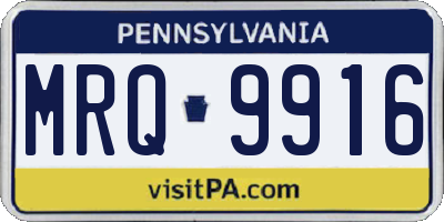 PA license plate MRQ9916