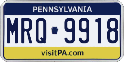 PA license plate MRQ9918