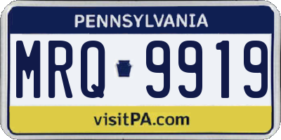 PA license plate MRQ9919