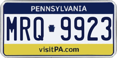 PA license plate MRQ9923