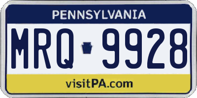 PA license plate MRQ9928