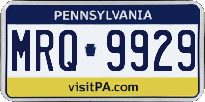 PA license plate MRQ9929