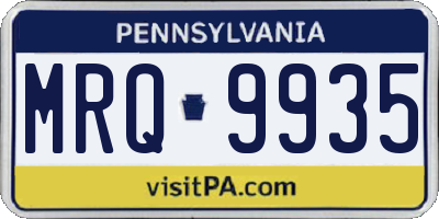 PA license plate MRQ9935