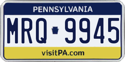 PA license plate MRQ9945