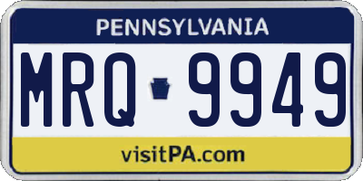 PA license plate MRQ9949