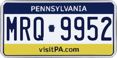 PA license plate MRQ9952