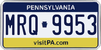 PA license plate MRQ9953