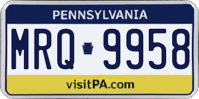 PA license plate MRQ9958