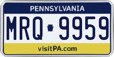 PA license plate MRQ9959