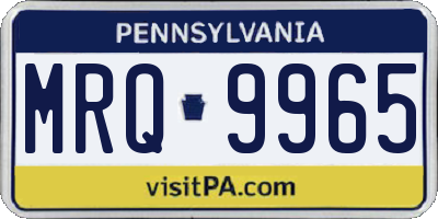 PA license plate MRQ9965