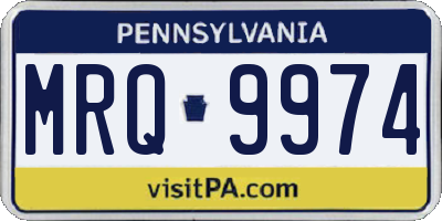 PA license plate MRQ9974