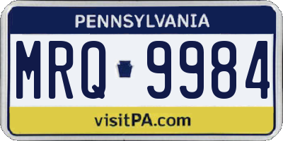 PA license plate MRQ9984
