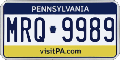 PA license plate MRQ9989