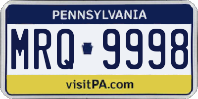 PA license plate MRQ9998
