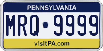 PA license plate MRQ9999