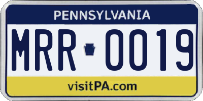 PA license plate MRR0019