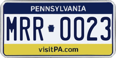PA license plate MRR0023