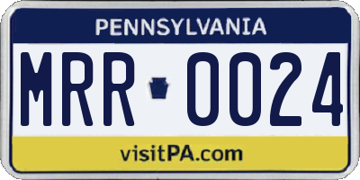 PA license plate MRR0024