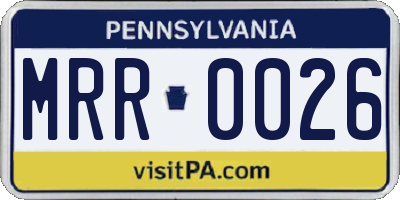 PA license plate MRR0026