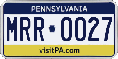 PA license plate MRR0027