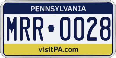 PA license plate MRR0028