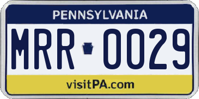 PA license plate MRR0029