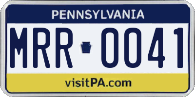 PA license plate MRR0041