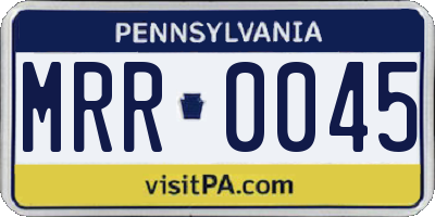 PA license plate MRR0045