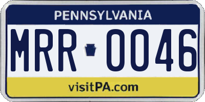 PA license plate MRR0046
