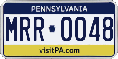 PA license plate MRR0048