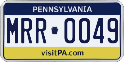 PA license plate MRR0049