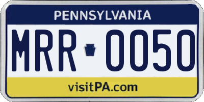 PA license plate MRR0050
