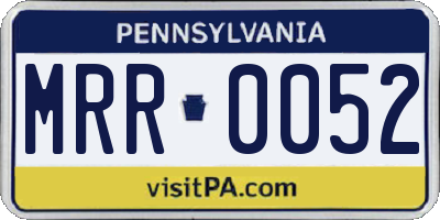 PA license plate MRR0052