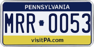 PA license plate MRR0053