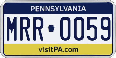 PA license plate MRR0059