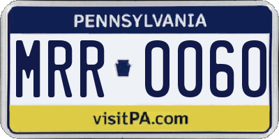 PA license plate MRR0060