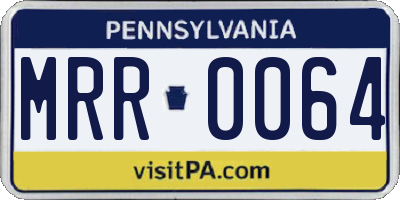 PA license plate MRR0064