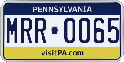 PA license plate MRR0065