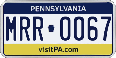 PA license plate MRR0067